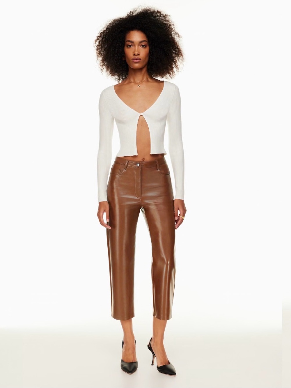 Aritzia Wilfred Vegan Leather Cropped Pants – Size 4